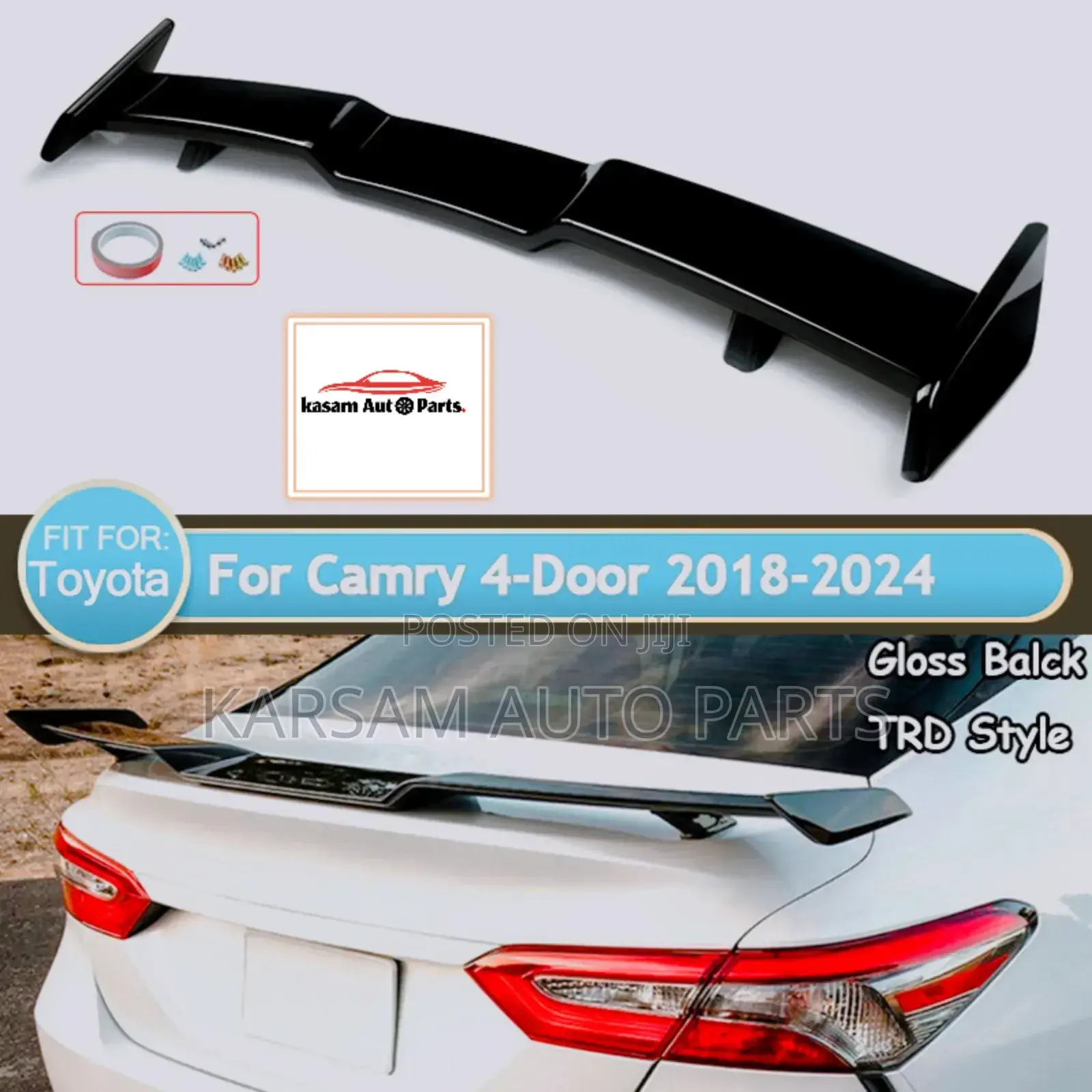 Toyota Camry 2018-2024 Boot Spoiler Sport Black Type