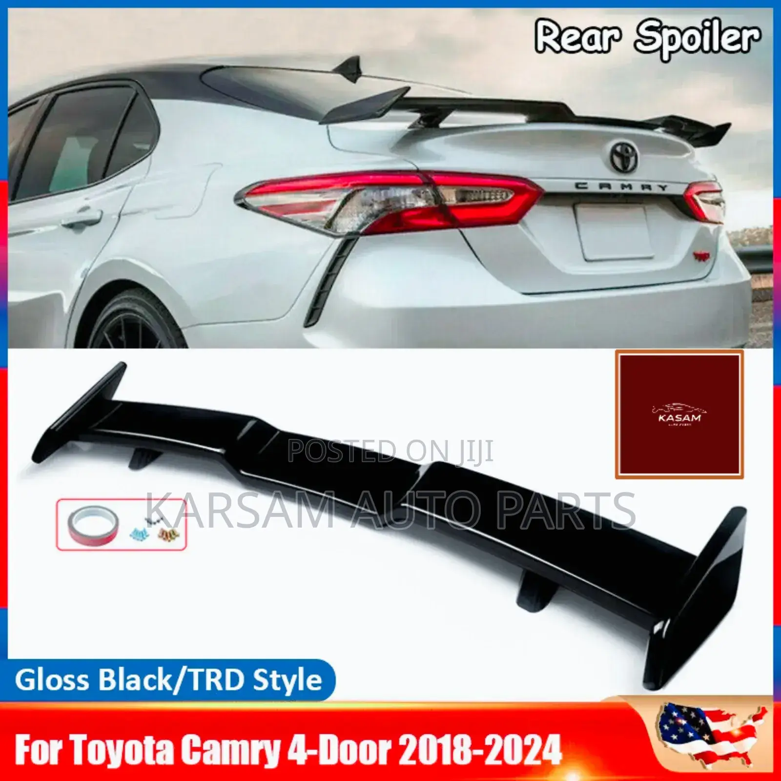 Toyota Camry 2018-2024 Boot Spoiler Sport Black Type