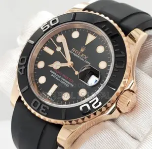 Rolex Yacht-master Rose Gold Black Rubber Strap