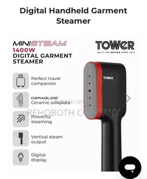 Tower T22038red Ceraglide Handheld Garment Steamer