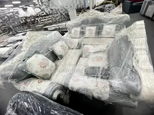 C Blue and White Textured Foreign Royal Sofa Set (3+2+1)