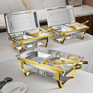Renting! Gold-rimmed Multi-compartment Chafers (Double Or Triple Pans)