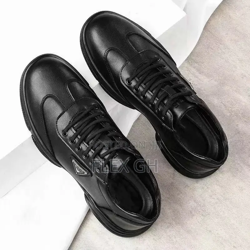 High Fashion Men's Business Shoes Leather Casual Office Shoes - Black