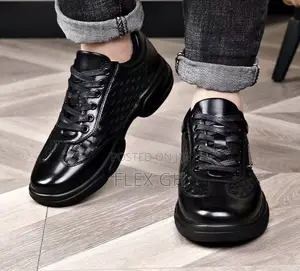 High Fashion Men's Business Shoes Leather Casual Office Shoes - Black