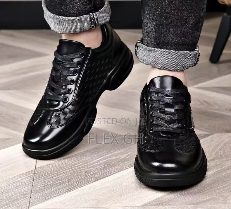 High Fashion Men's Business Shoes Leather Casual Office Shoes - Black