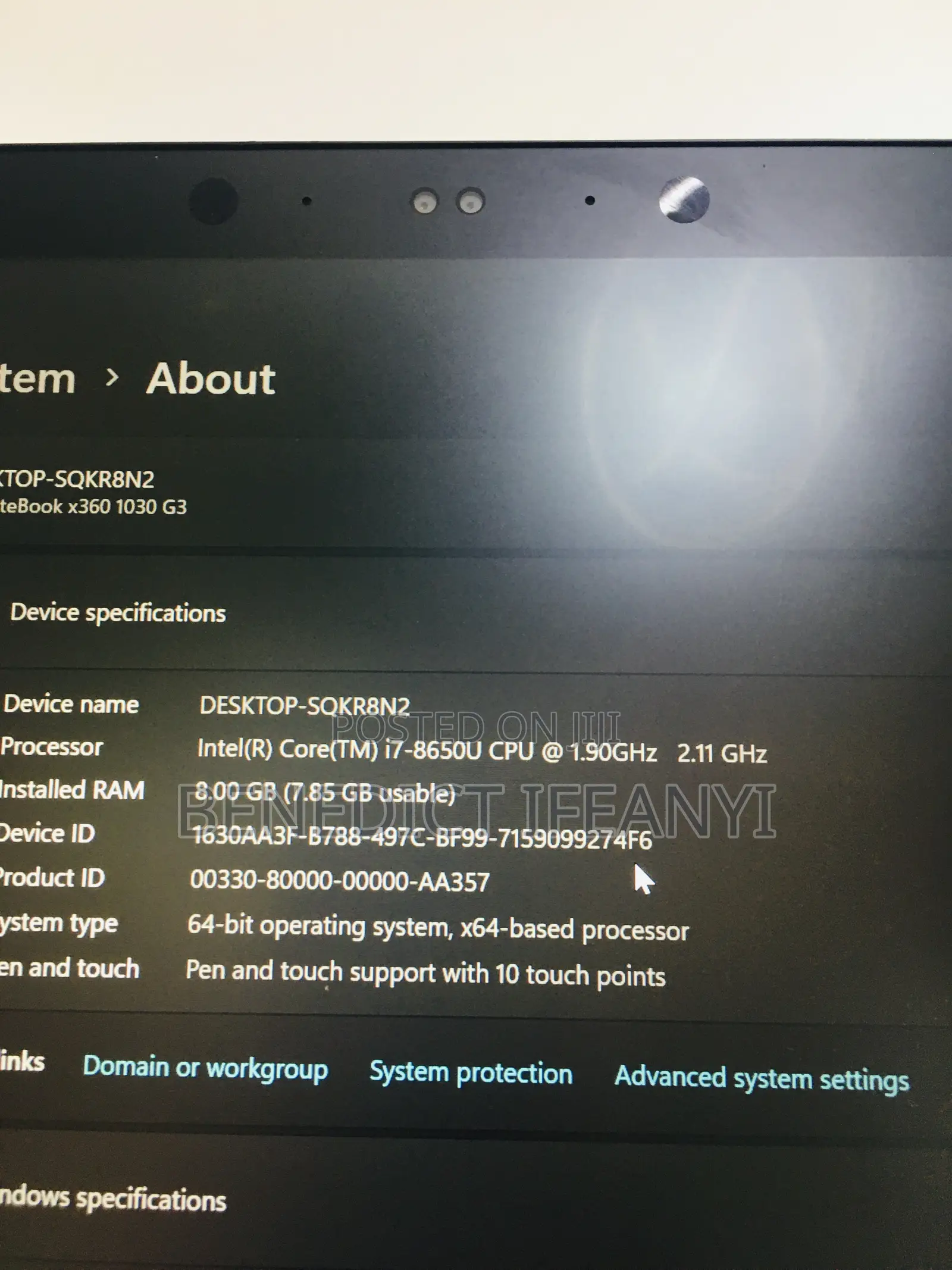 Laptop HP EliteBook X360 1030 G2 8GB Intel Core I7 SSD 256GB