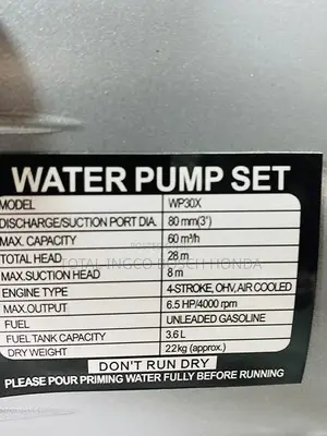 Water Pump 6.5 +Gx200 Engine +Honda 3 Inches +Water Pump(3”)