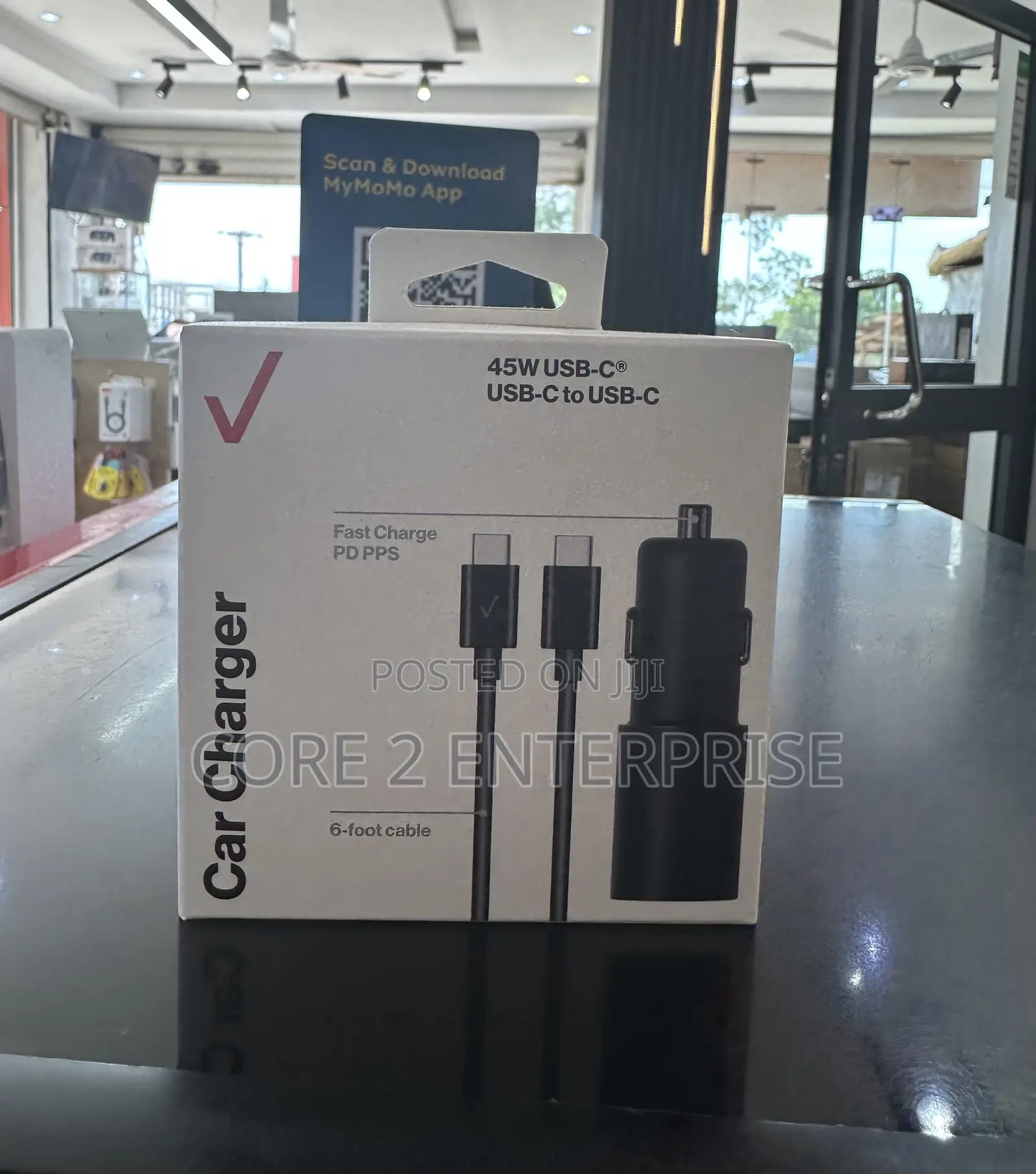 Verizon 45w Usb-C Car Charger With Usb-C Cable – Super Fast Charging