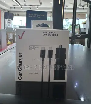 Verizon 45w Usb-C Car Charger With Usb-C Cable – Super Fast Charging