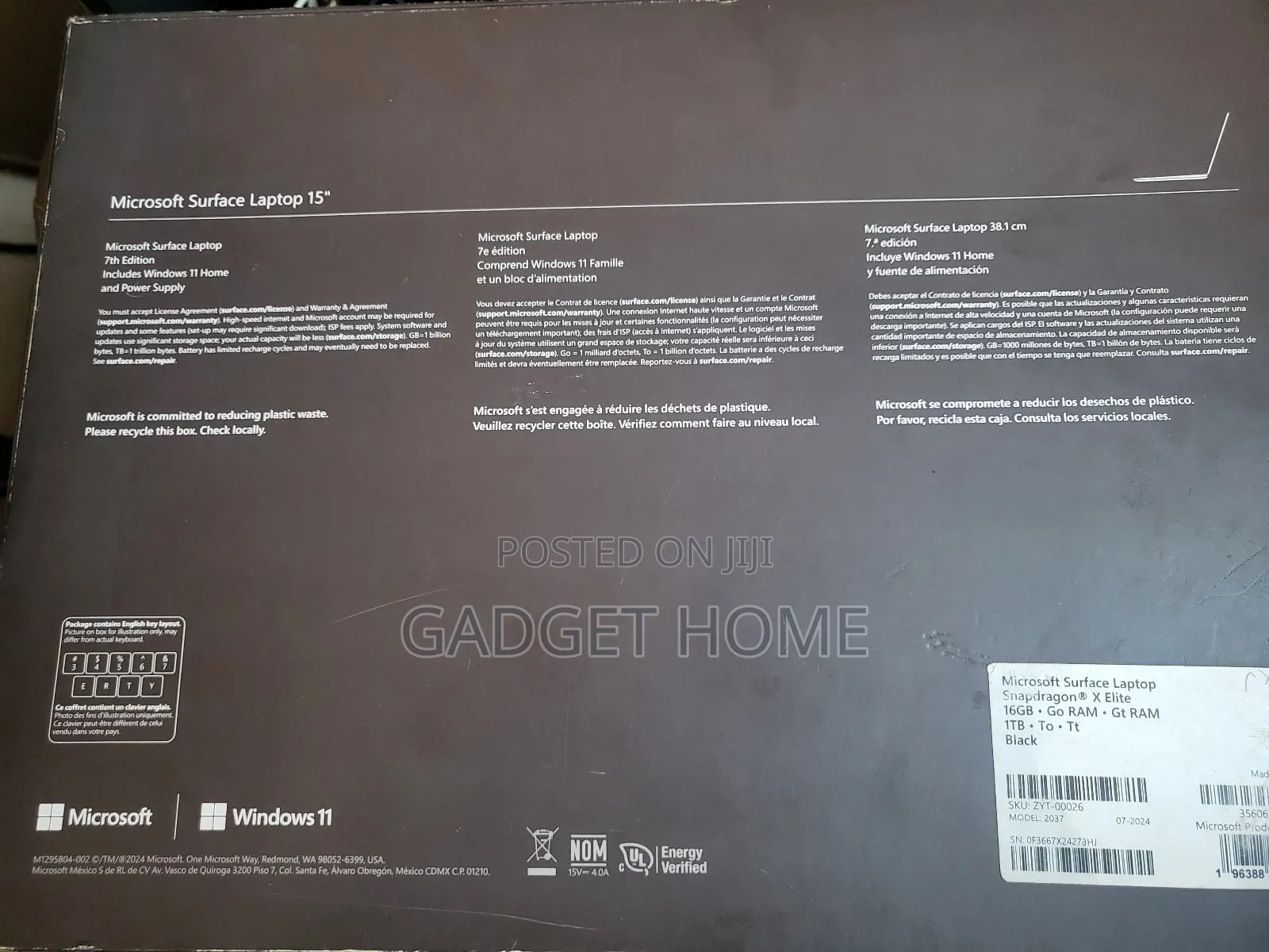 New Microsoft Surface Laptop 7 16GB Qualcomm Snapdragon X Elite SSD 1T