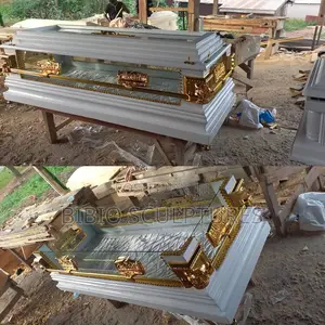 Luxury Glass Gold Casket