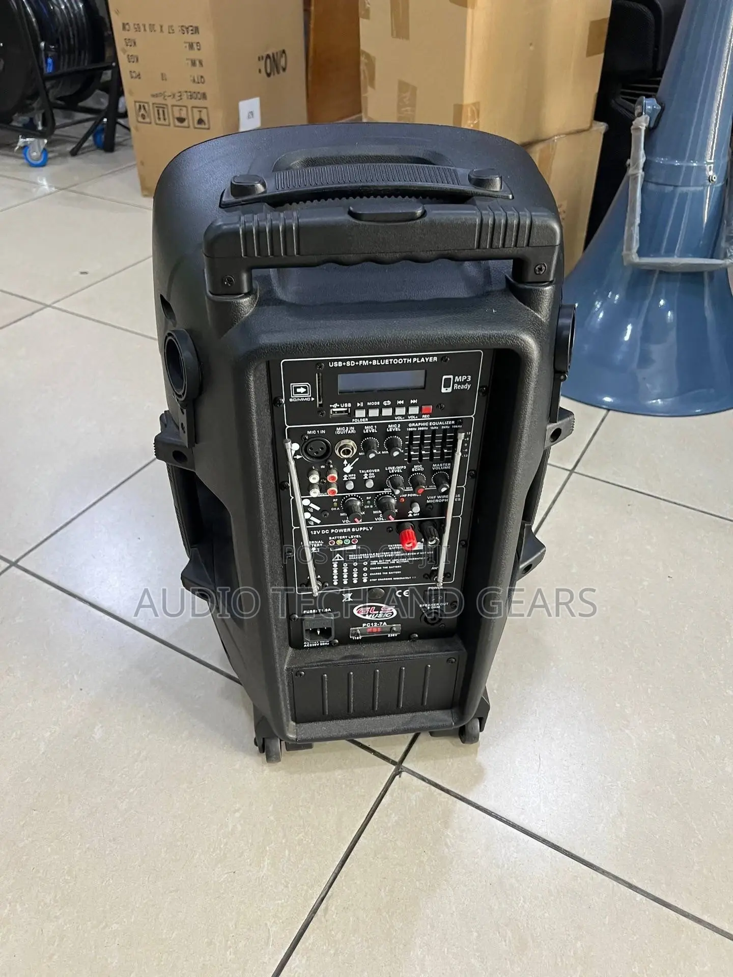 GLS 12 Inches Bluetooth Speaker With Two Microphone and a Stand