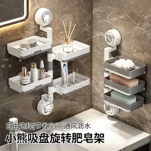 3-Layer Rotating Wall-Mounted Bathroom Shelf