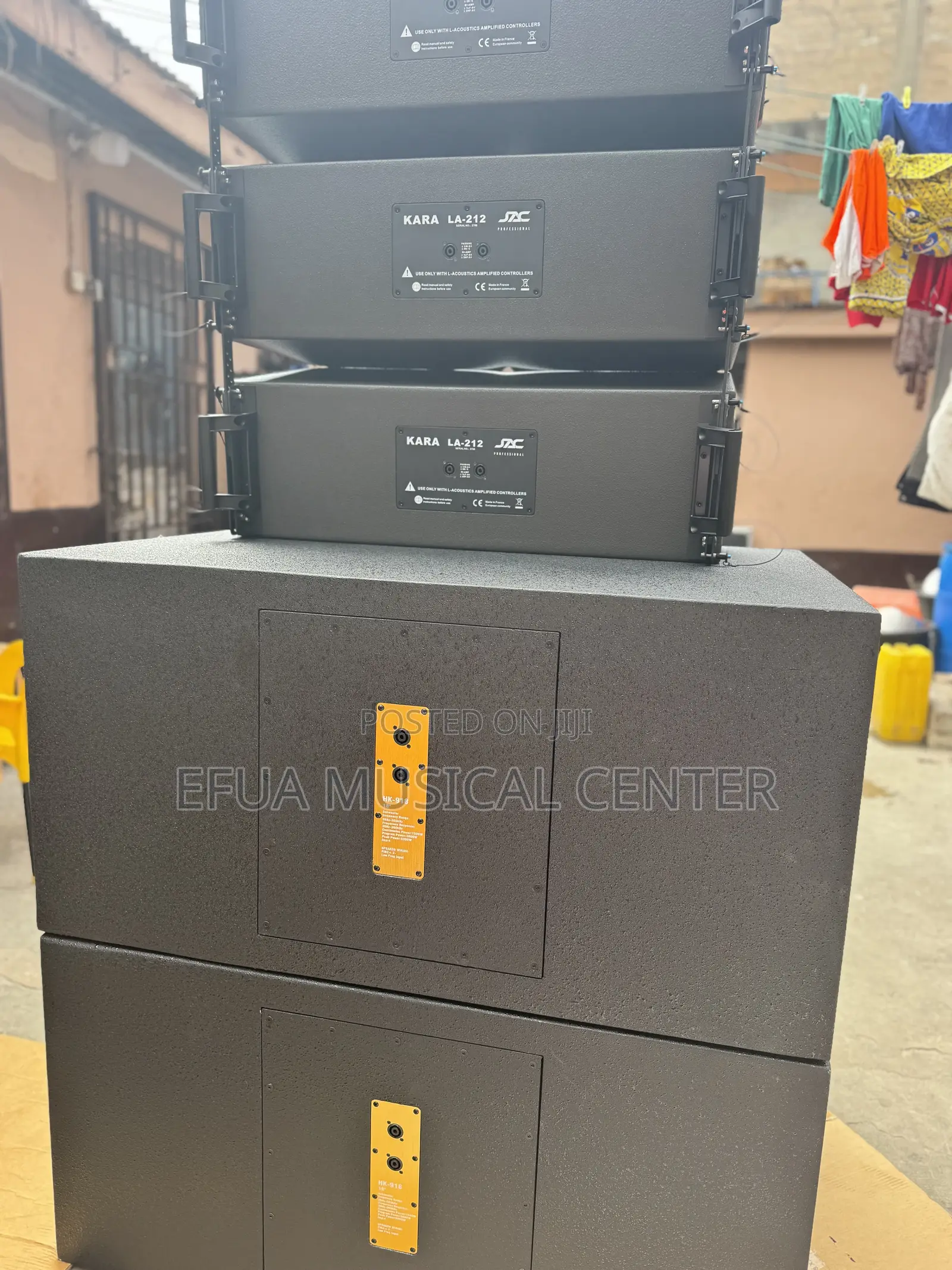Full Set of RCF Bass Speakers and Jac Line Arrey 12-Inches and Rack