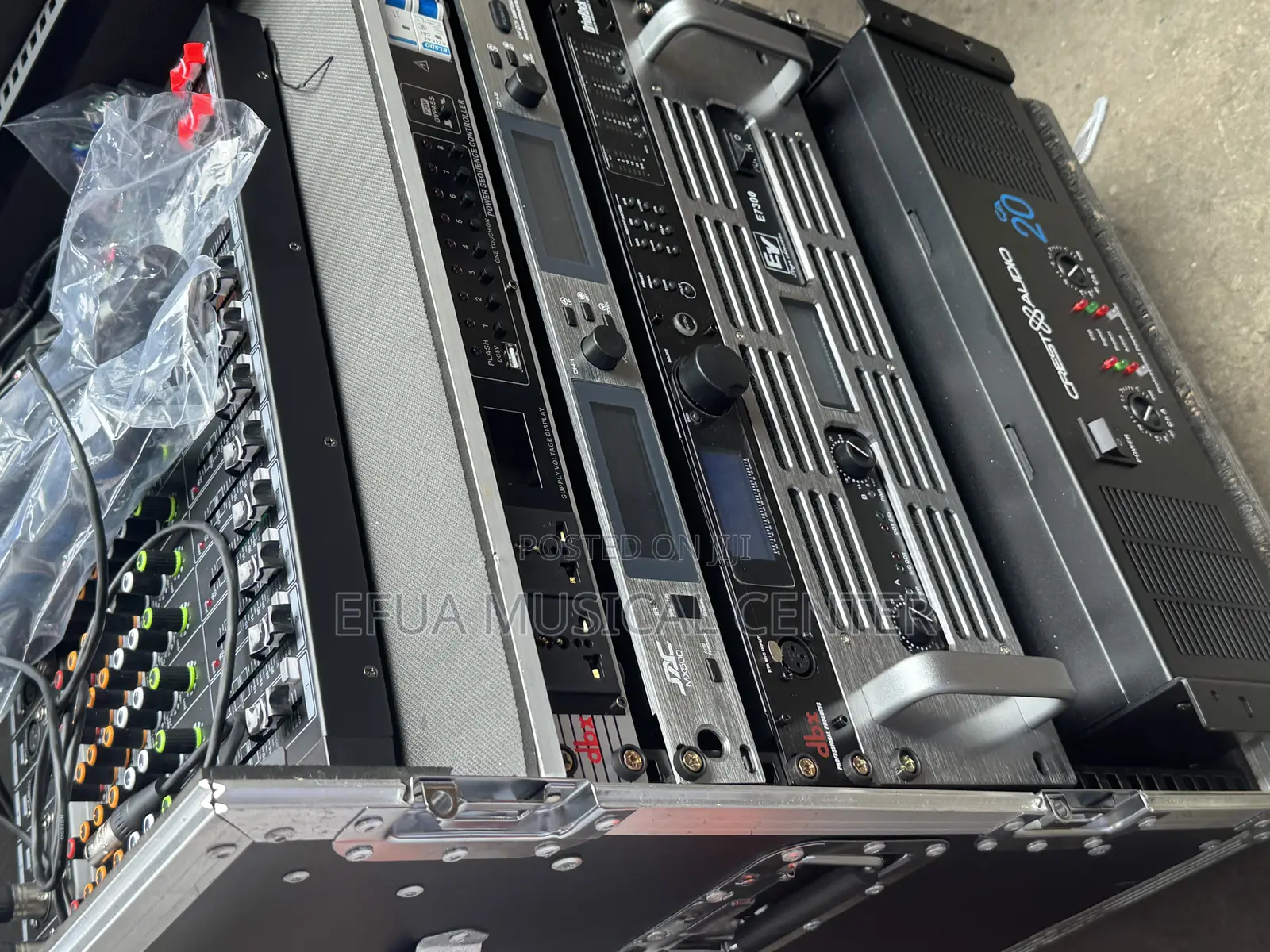 Full Set of RCF Bass Speakers and Jac Line Arrey 12-Inches and Rack