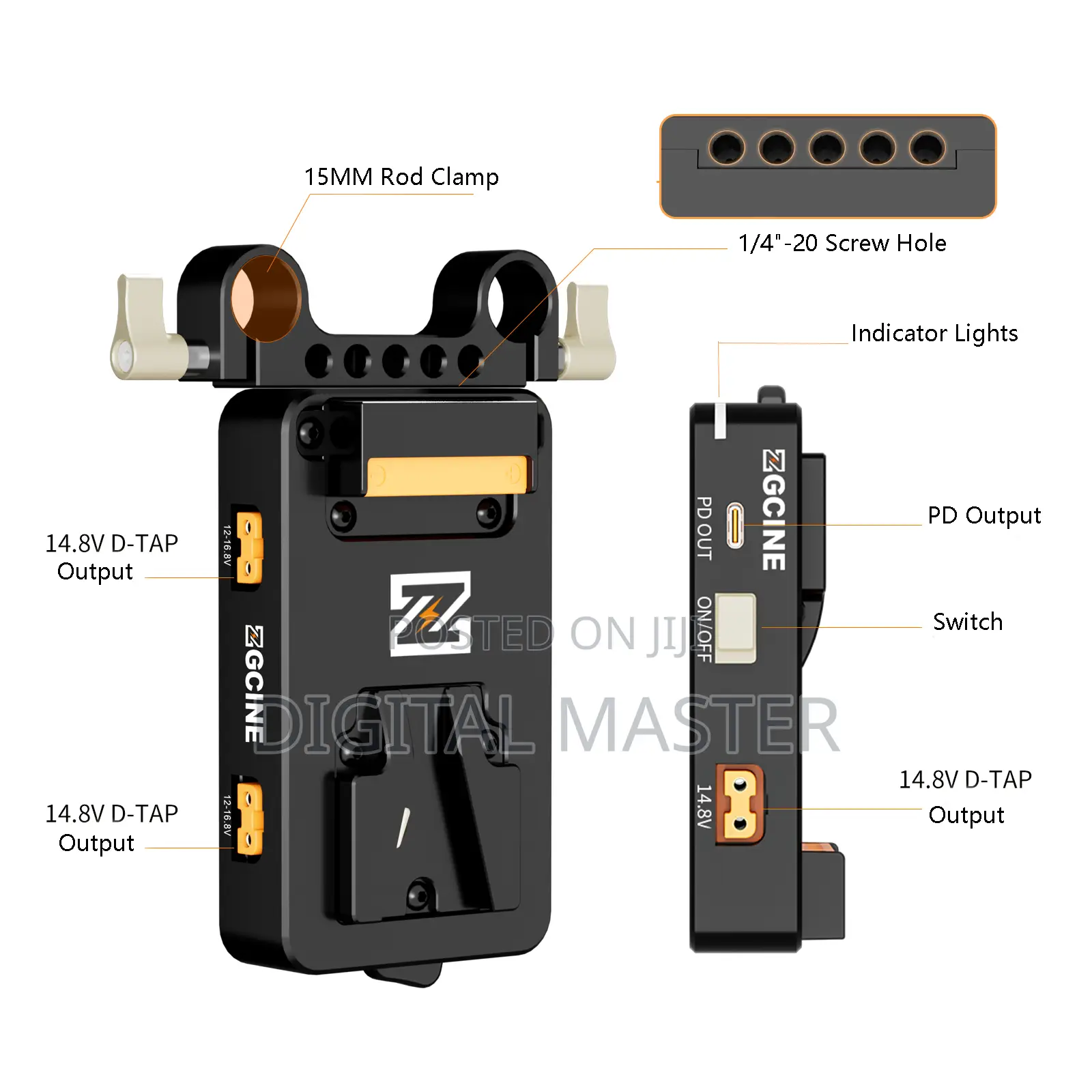 Zgcine Vm-vp4 Quick Release V-mount Plate For V Mount Battery
