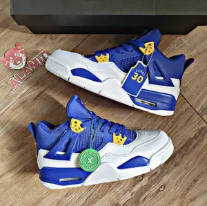 Air Jordan Retro 4 Curry Blue/White