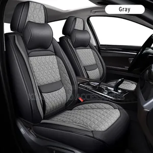 Gray and Black Foreign Leather Car Seat Cushion