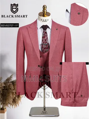 Quality 3-Piece Textured Turkish Daro Men Suit in Peach Colour