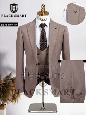 Stylish Quality Turkish 3-Piece Official Men Suit in Light Brown