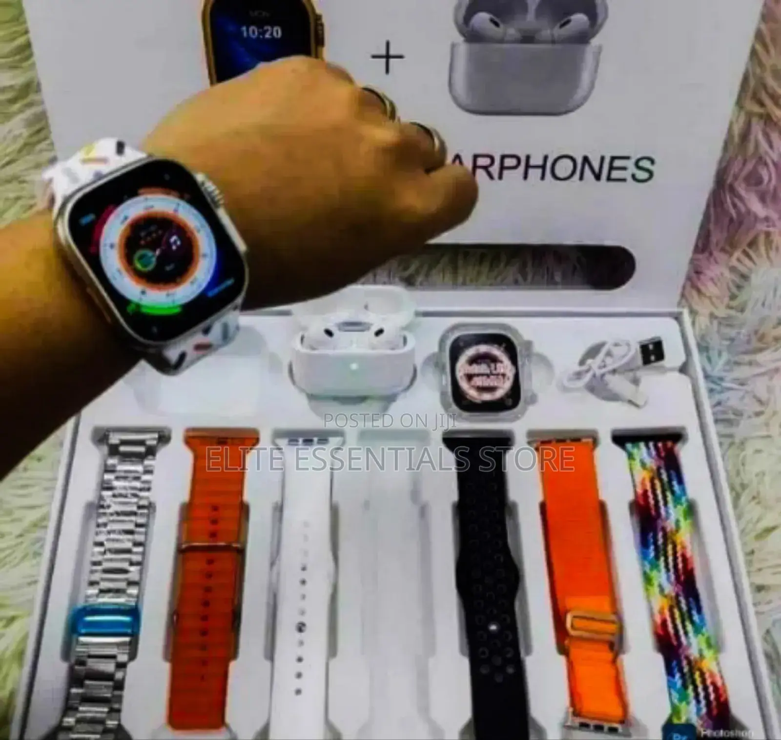 10 in 1 I20 Ultra Max Suit Smart Watch Airpod With Straps
