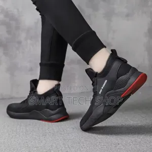 Black Red Breathable Soft Safety Work Shoes With Steel Toe And Kevlar