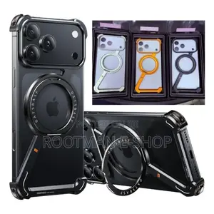 Magnetic Metal Aluminum Z Shape Rimless Stand Case 4 iPhone 17 Pro Max