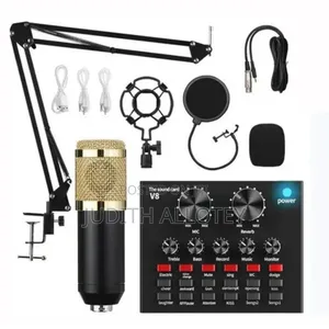 Bm 800 Microphone With V8 Sound Card (Condenser Microphone)