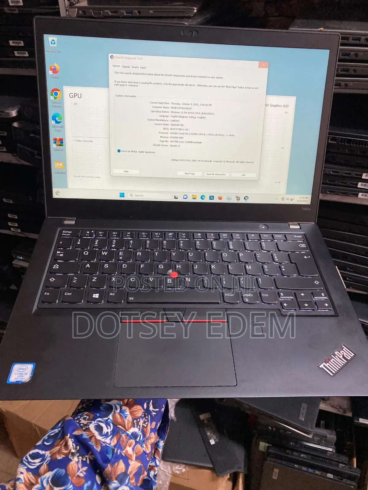 Laptop Lenovo ThinkPad T480s 8GB Intel Core I5 SSD 256GB