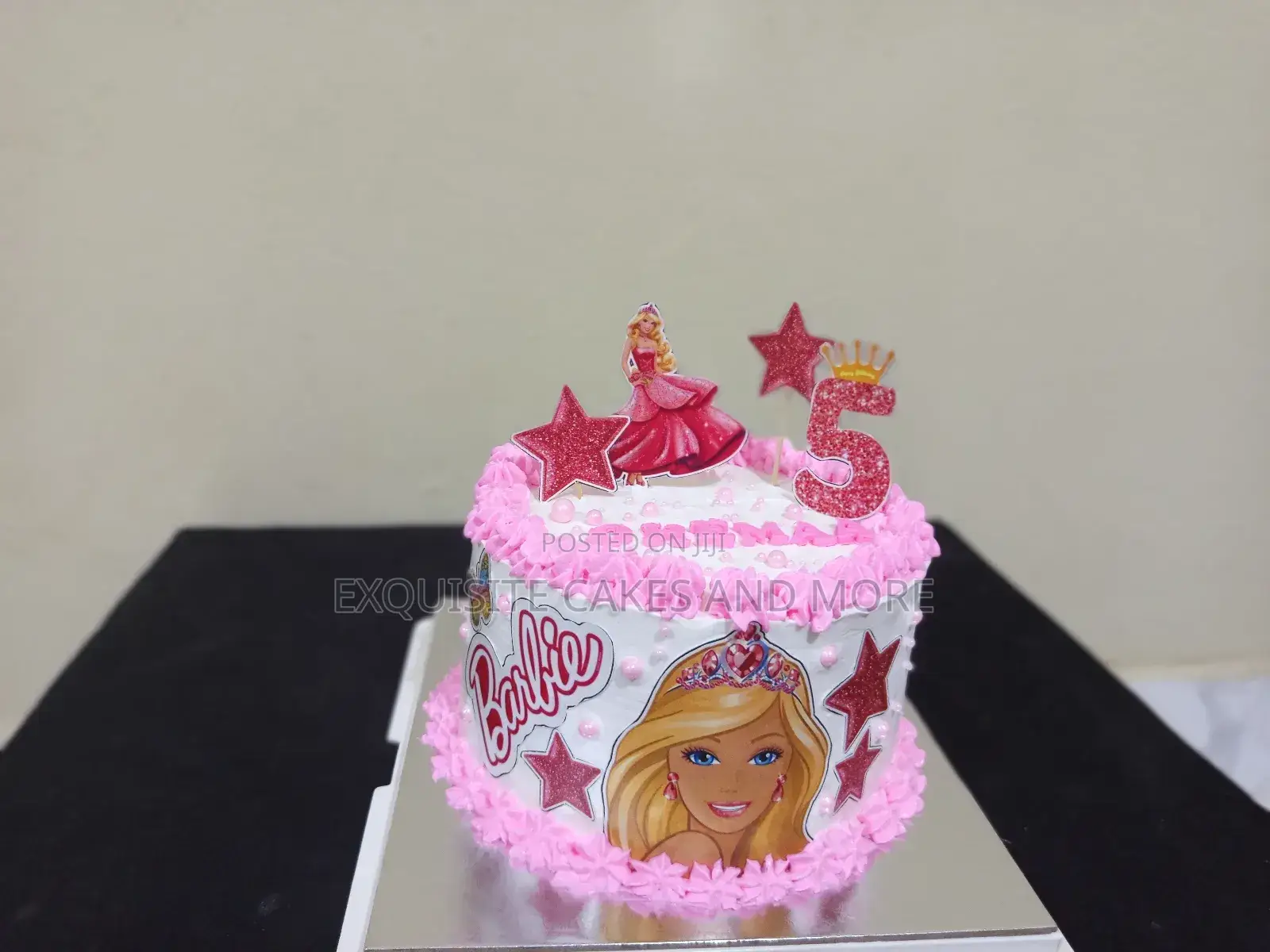 Pink and White Barbie Cake