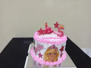 Pink and White Barbie Cake
