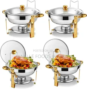 Glass-Lid Oval Stainless Steel Chafing Dishes (5.2 Quartz)