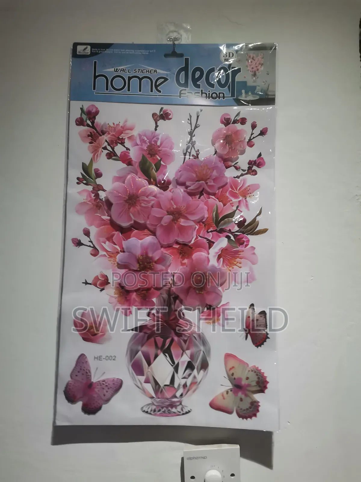 3d Wall Flower With Butterfly