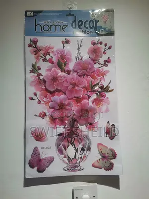 3d Wall Flower With Butterfly