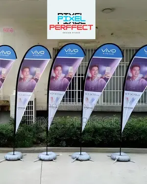 Tear Drop Flags With Branding.