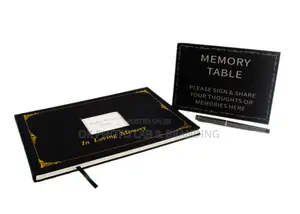 Book of Condolence in Box With Executive Pen and Info Card.
