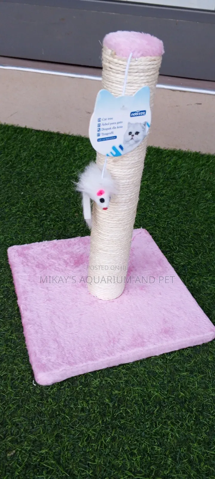 Long Scratching Post For Cat With Play Toy