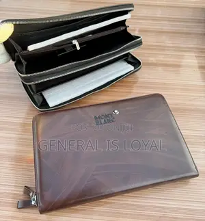 Mont Blanc Men Leather Big Size Clutch Bag