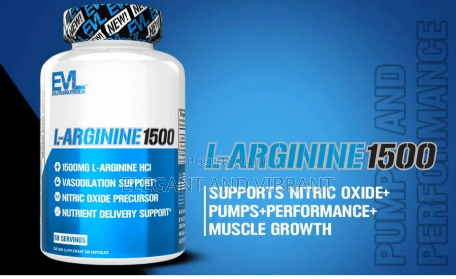 1500mg L-Arginine Nitric Oxide Booster Energy Muscle Growth