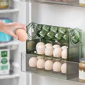 Luxurious Stackable Egg Storage Box – Auto-Roll Dispenser