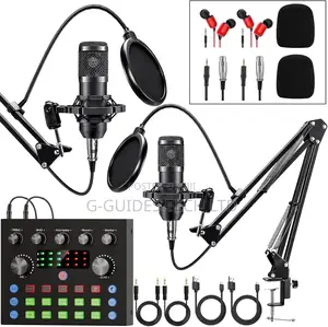 Bm-800 Condenser Microphones Dual Podcasting Equipment Bundle