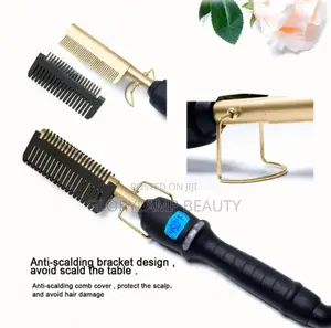 Professional Titanium Electric Hot Comb Hair Straightener 450f