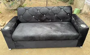 3 in 1 Sofa Leather Black/Fabric Black (Delivery Before Payment)