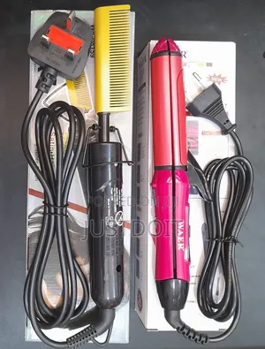 Hot Comb + Straightener With Curler Package.