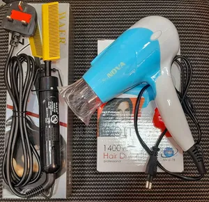 Hot Comb and Blue Hair Dryer Package.