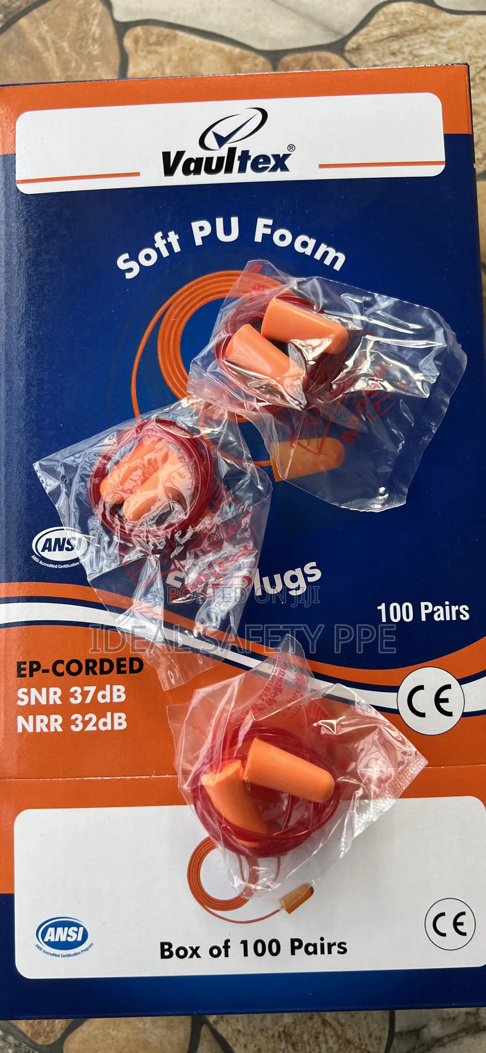 Vaultex Pu Foam Corded Ear Plugs