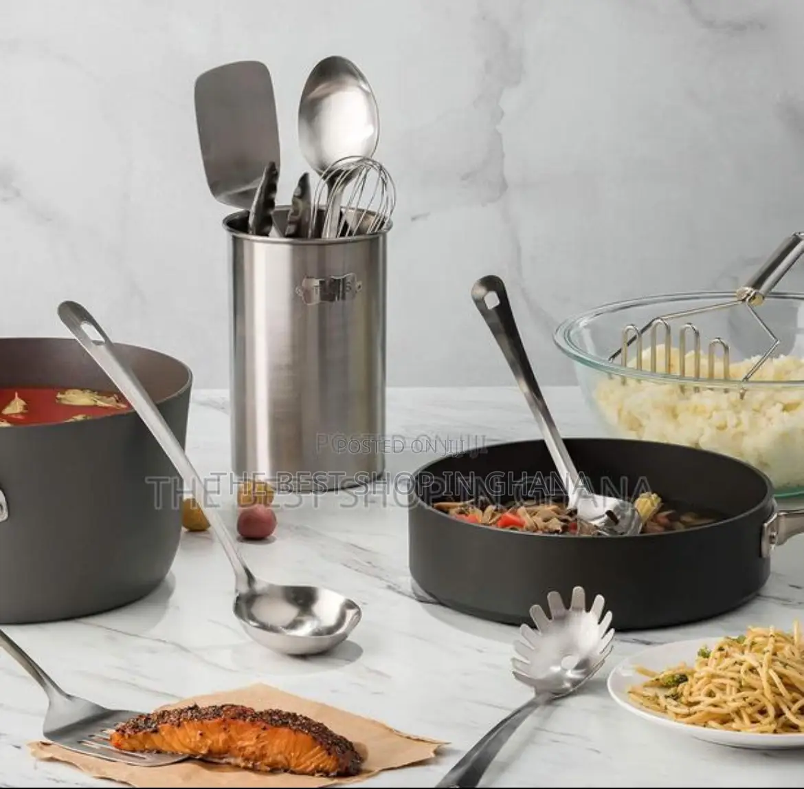 Finedine 10-piece Stainless Steel Kitchen Utensils Holder Set