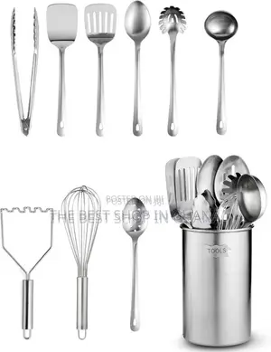 Finedine 10-piece Stainless Steel Kitchen Utensils Holder Set