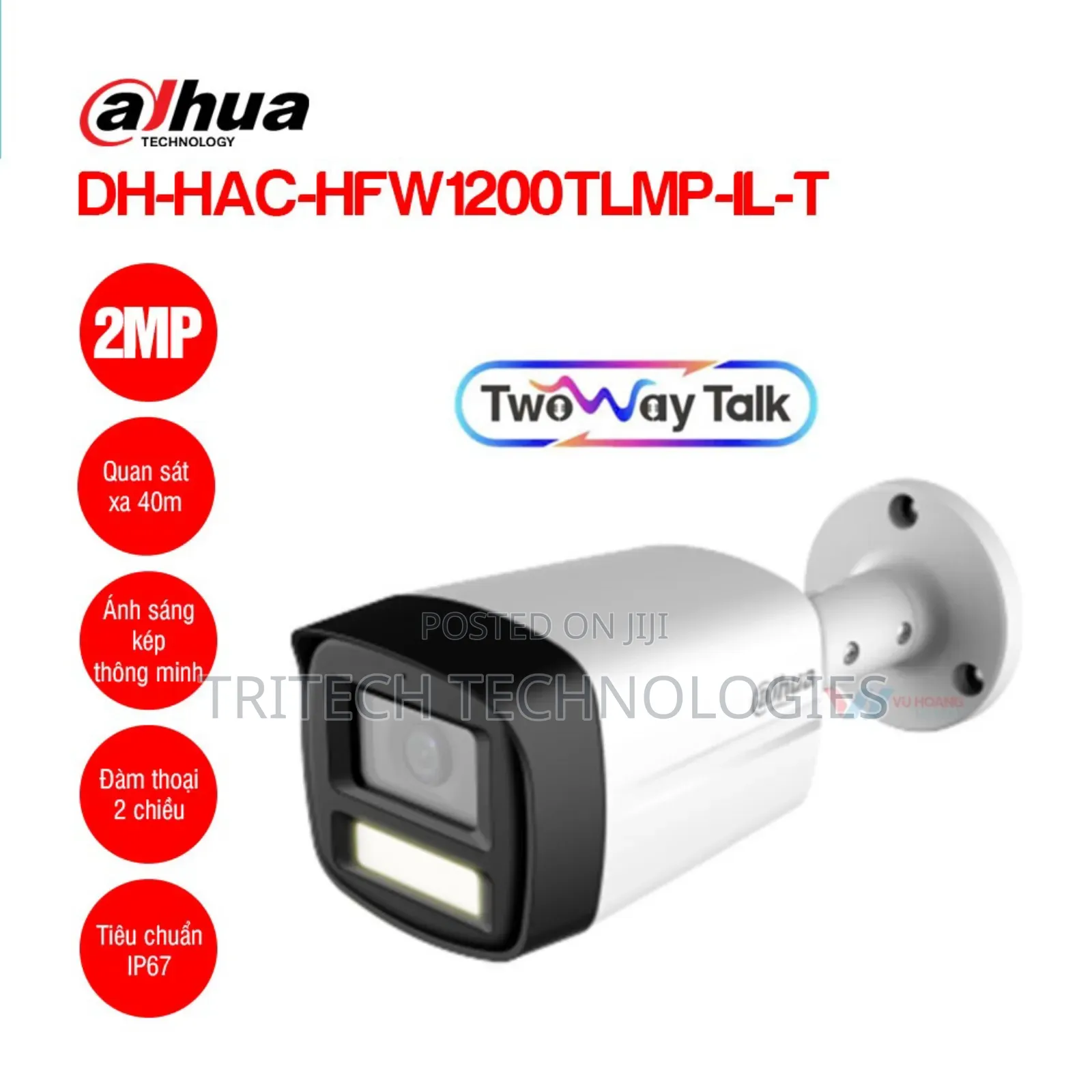 Dahua Outdoor Hac-Hfw1200tlm-Il-T
2mp Smart Dual Light Two-Way Camera