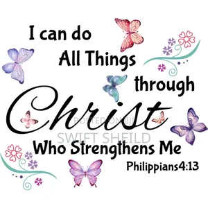 Philippians 4:13 Wall Room Butterfly Decor Sticker